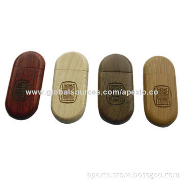 USB Flash Keys, Made of Wood with 2, 4, 8, 16GB Storage Capacity, Supports Password Protection
